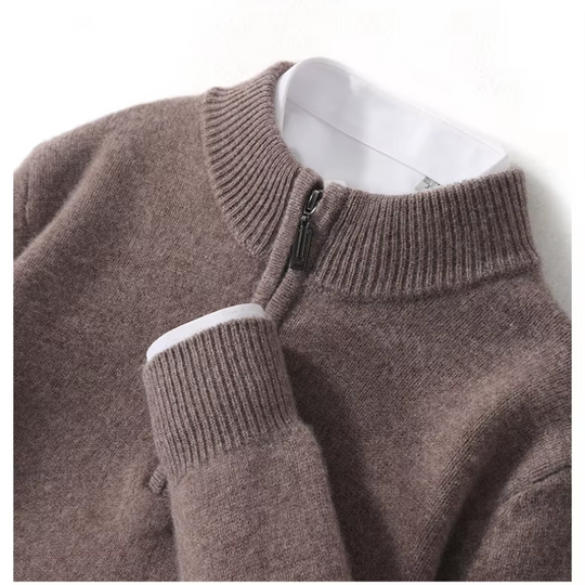 Comfort - Klassischer Pullover mit Reißverschluss Herren – Weich & Bequem