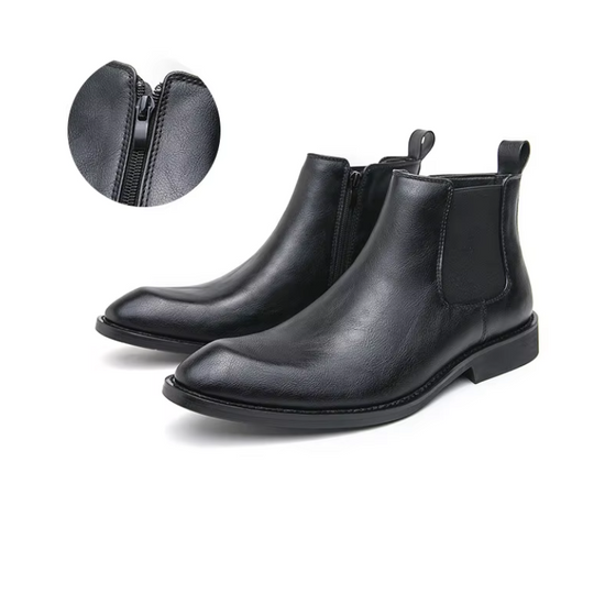 Stilzon - Elegante Herrenschuhe Stiefel mit seitlichem Reißverschluss aus Leder