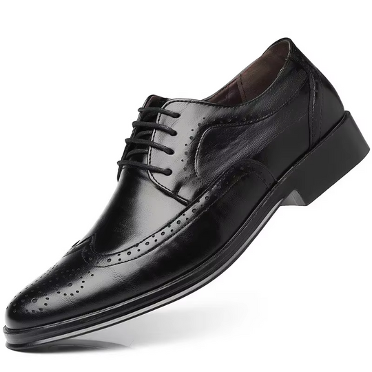 Stilmax - Elegante Leder-Herrenschuhe mit Brogue-Design, Schnürverschluss