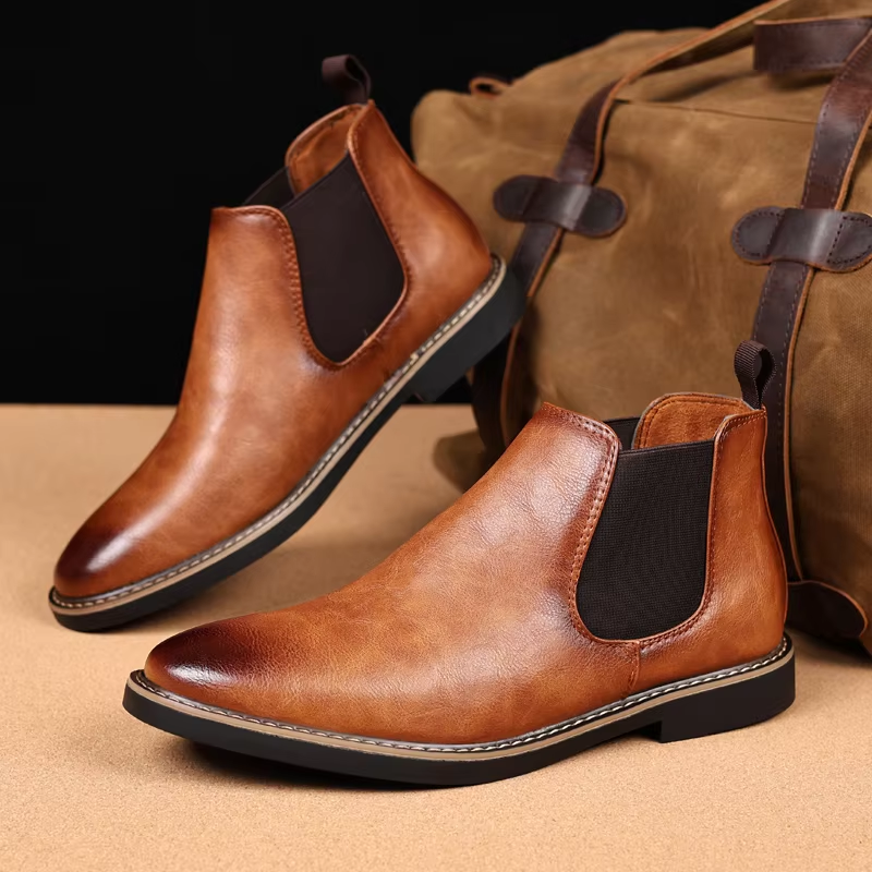 Sturmix - Klassische Herrenschuhe Stiefel im Chelsea-Design aus Leder