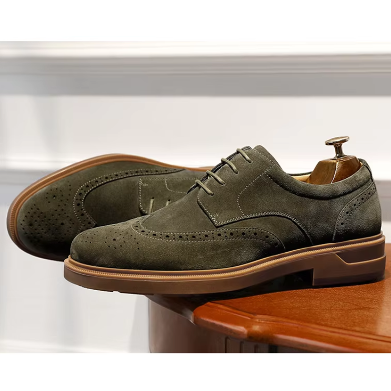 Durborn - Hochwertige Wildleder-Herrenschuhe mit Brogue-Design und Schnürung