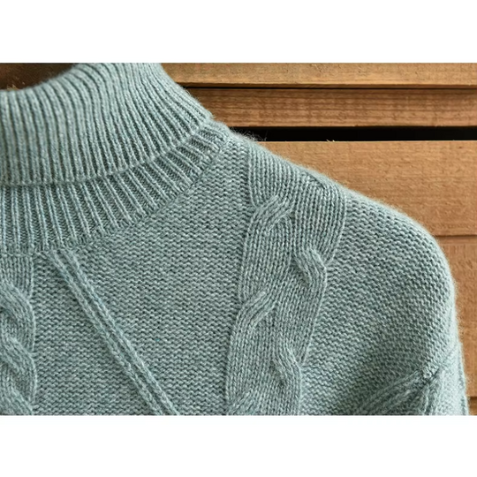 WarmMan - Herrenpullover mit Rollkragen und geometrischem Strickmuster