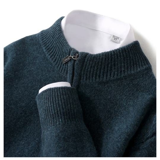 Comfort - Klassischer Pullover mit Reißverschluss Herren – Weich & Bequem