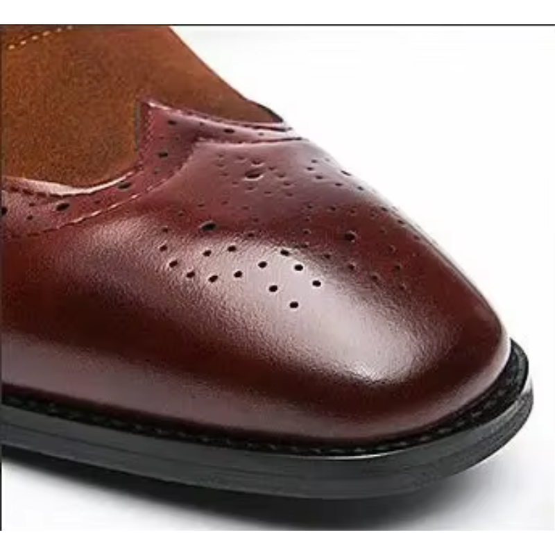 Komfirs - Klassische Herrenschuhe aus Leder mit Brogue-Design und Schnürung