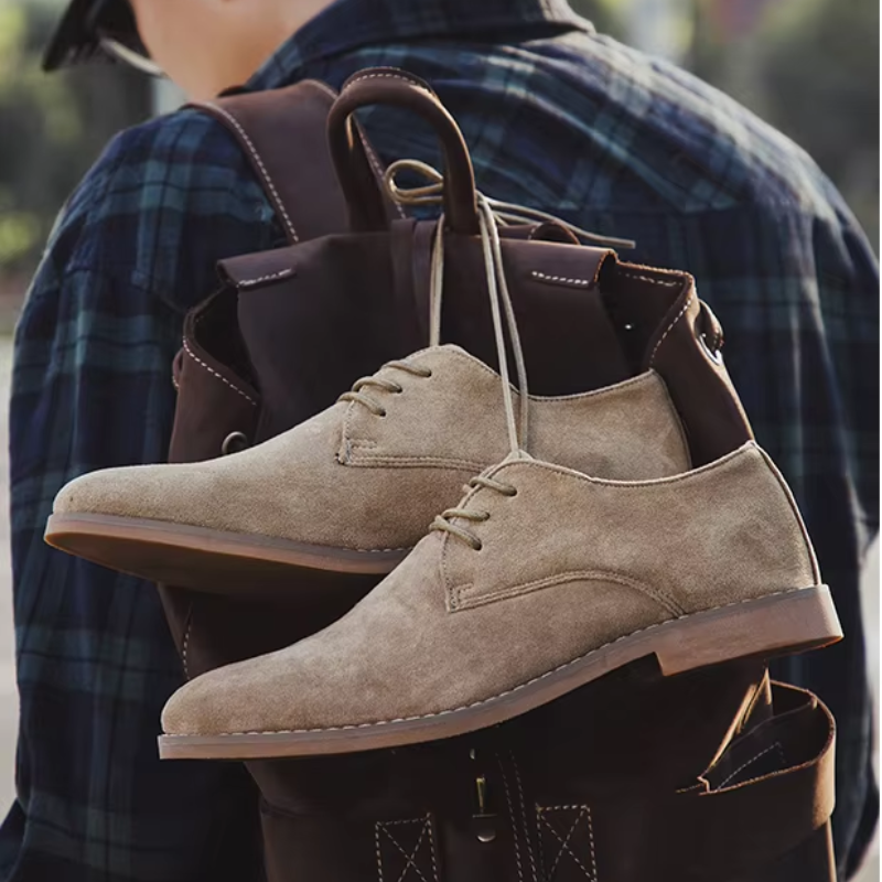 Standsa - Stilvolle Herrenschuhe aus Wildleder mit Schnürung und Komfortsohle