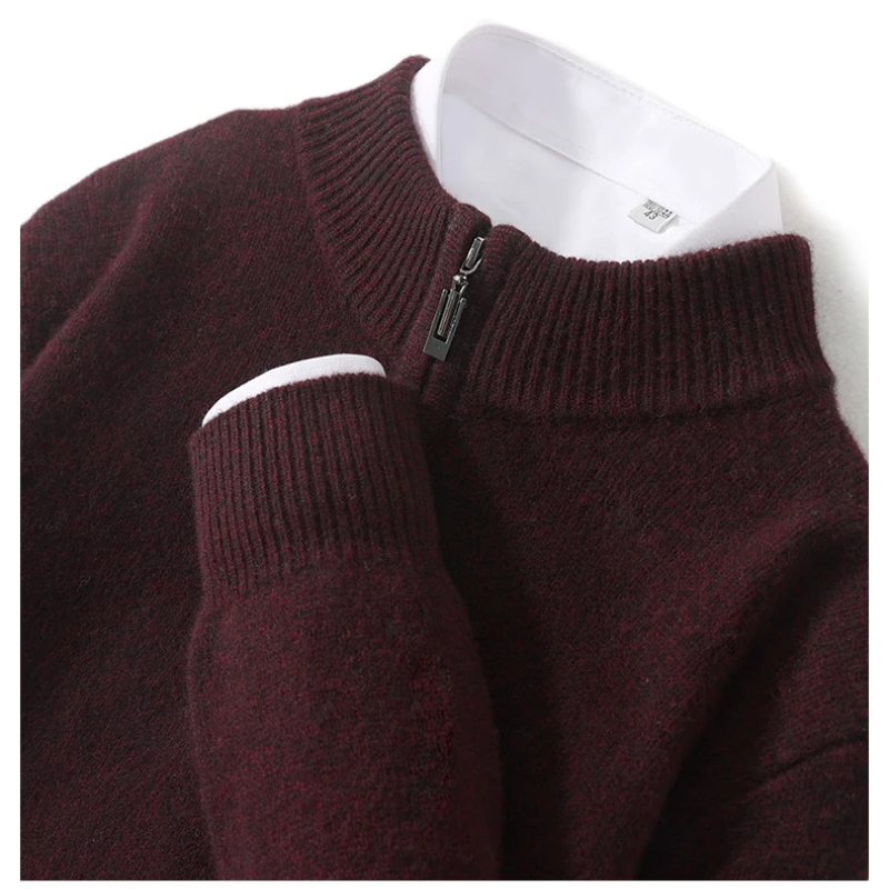 Comfort - Klassischer Pullover mit Reißverschluss Herren – Weich & Bequem