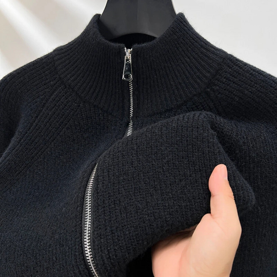 Wärmpro - Strickpullover mit Reißverschluss Herren – Ideal für Freizeit & Alltag