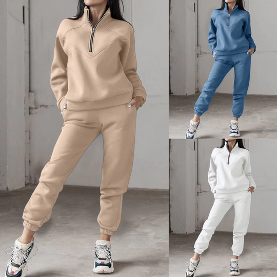 Haussie - Damen Hausanzug – Bequemes Set mit Half-Zip und Jogger