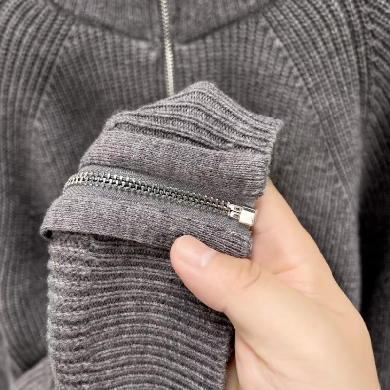 Wärmpro - Strickpullover mit Reißverschluss Herren – Ideal für Freizeit & Alltag