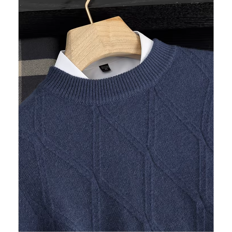 Starkor - Wollpullover Herren – Klassischer Pullover mit dezentem Muster