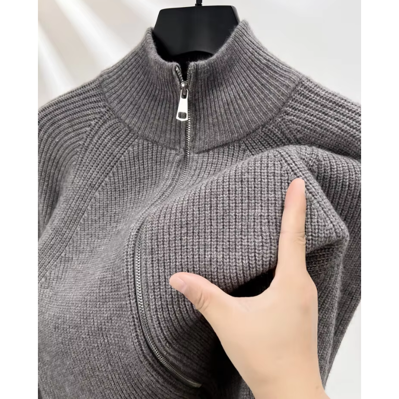 Wärmpro - Strickpullover mit Reißverschluss Herren – Ideal für Freizeit & Alltag