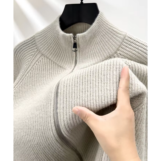 Wärmpro - Strickpullover mit Reißverschluss Herren – Ideal für Freizeit & Alltag