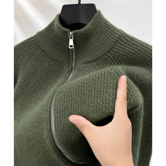 Wärmpro - Strickpullover mit Reißverschluss Herren – Ideal für Freizeit & Alltag