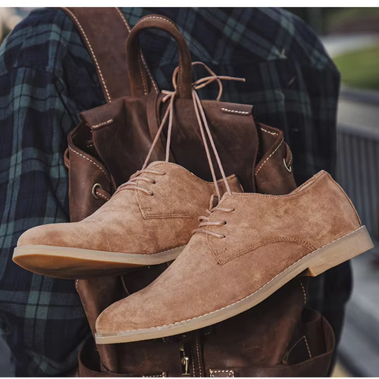 Standsa - Stilvolle Herrenschuhe aus Wildleder mit Schnürung und Komfortsohle