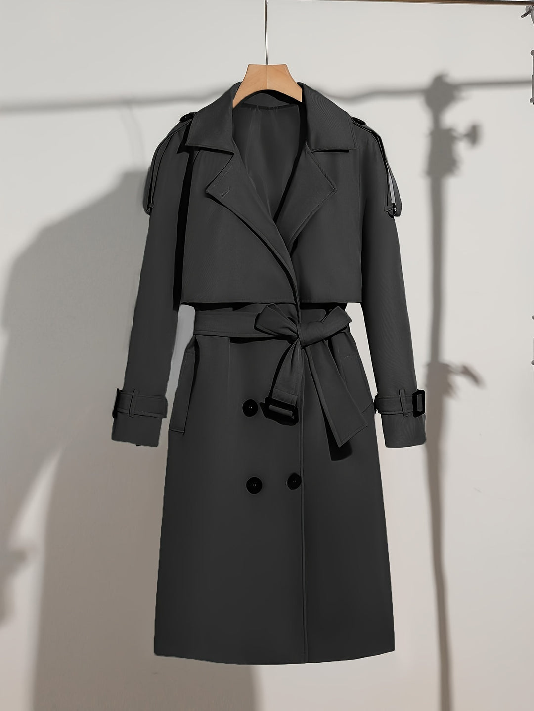 Wärmera Damen Trenchcoat mit Gürtel und Doppelreihigem Verschluss