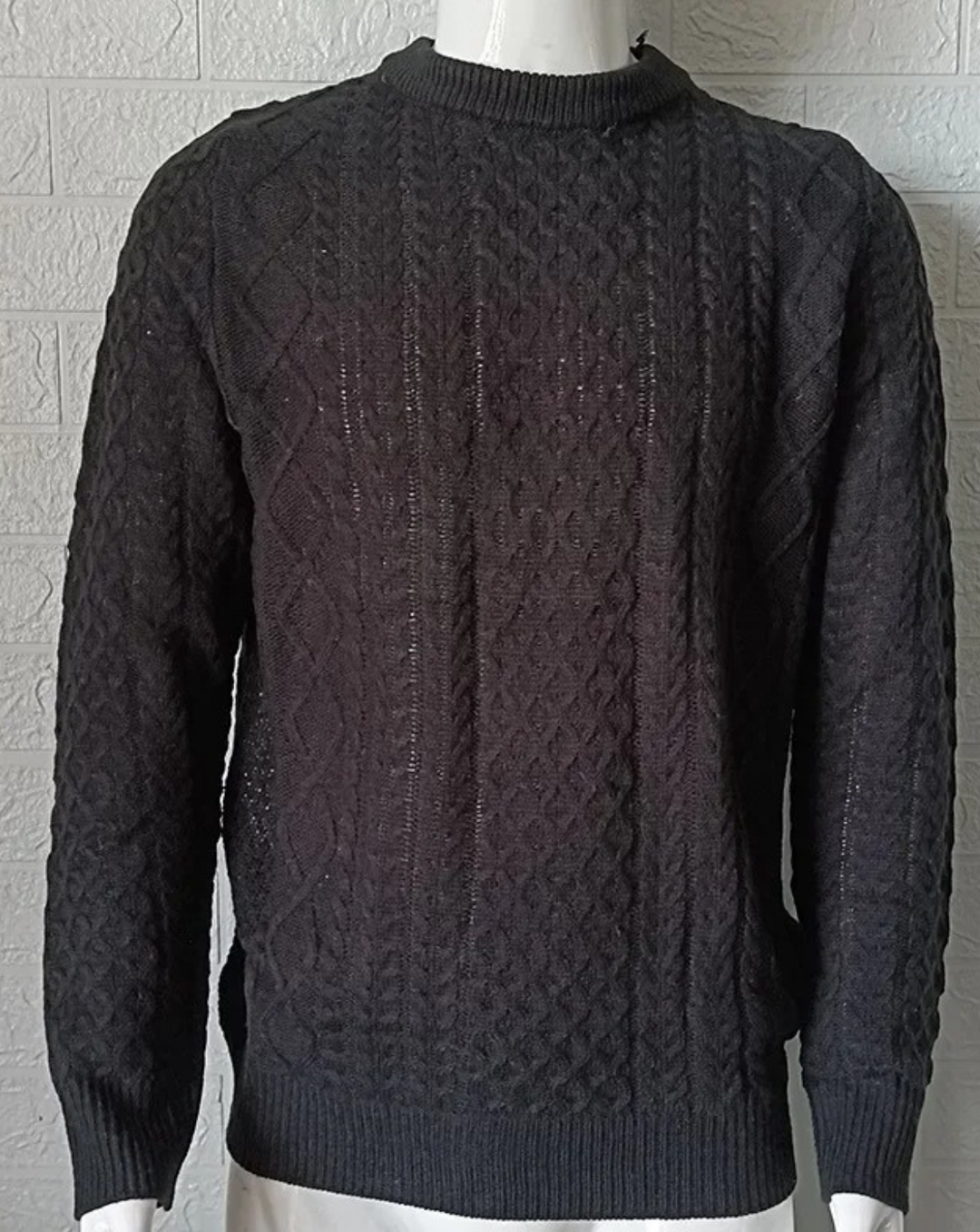 StilMan - Herrenpullover Strick, Grobstrickmuster, Rundhals, Lässiger Schnitt