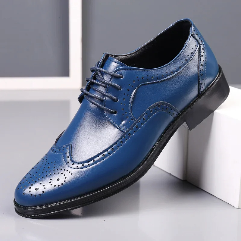 Stilmax - Elegante Leder-Herrenschuhe mit Brogue-Design, Schnürverschluss