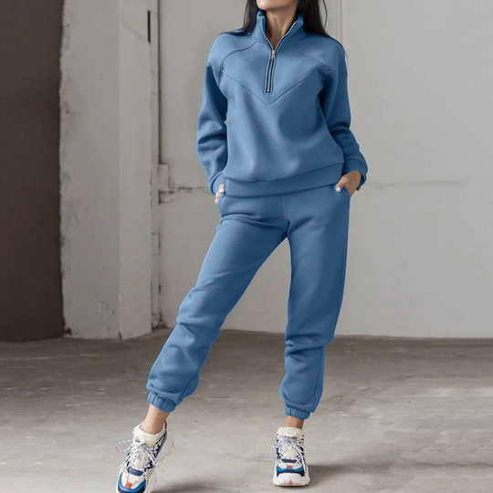 Haussie - Damen Hausanzug – Bequemes Set mit Half-Zip und Jogger