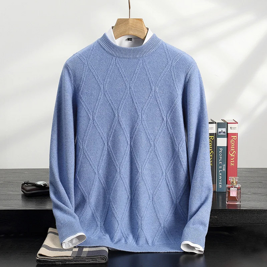 Starkor - Wollpullover Herren – Klassischer Pullover mit dezentem Muster