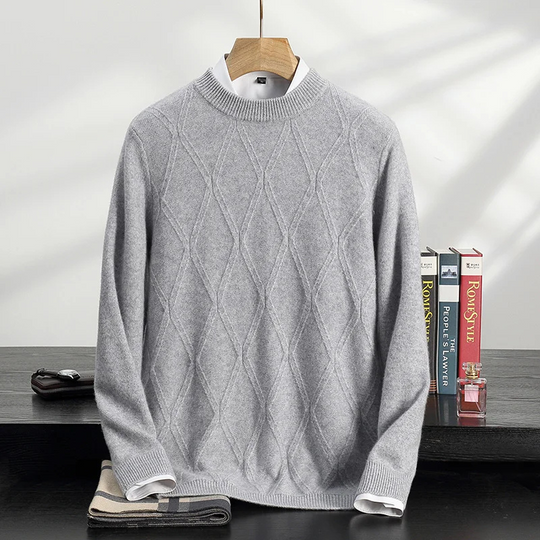 Starkor - Wollpullover Herren – Klassischer Pullover mit dezentem Muster