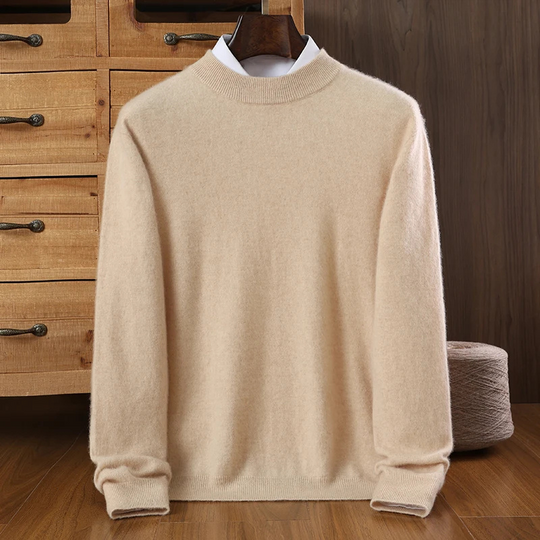 Rauwoll - Wollpullover Herren mit Stehkragen aus weichem Strickmaterial