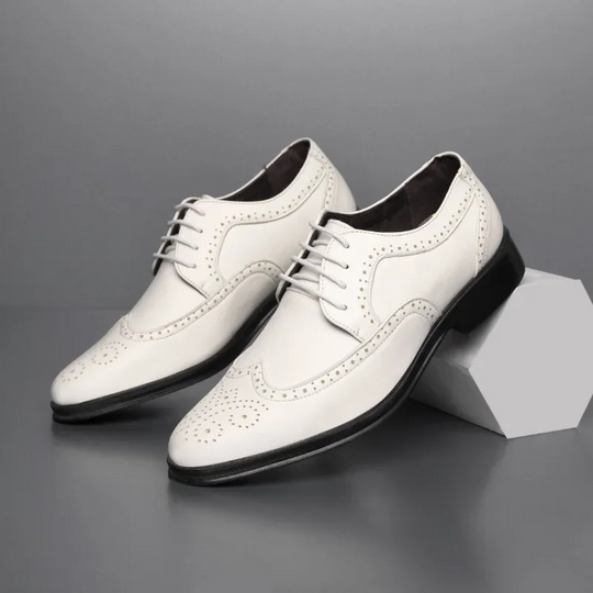 Stilmax - Elegante Leder-Herrenschuhe mit Brogue-Design, Schnürverschluss