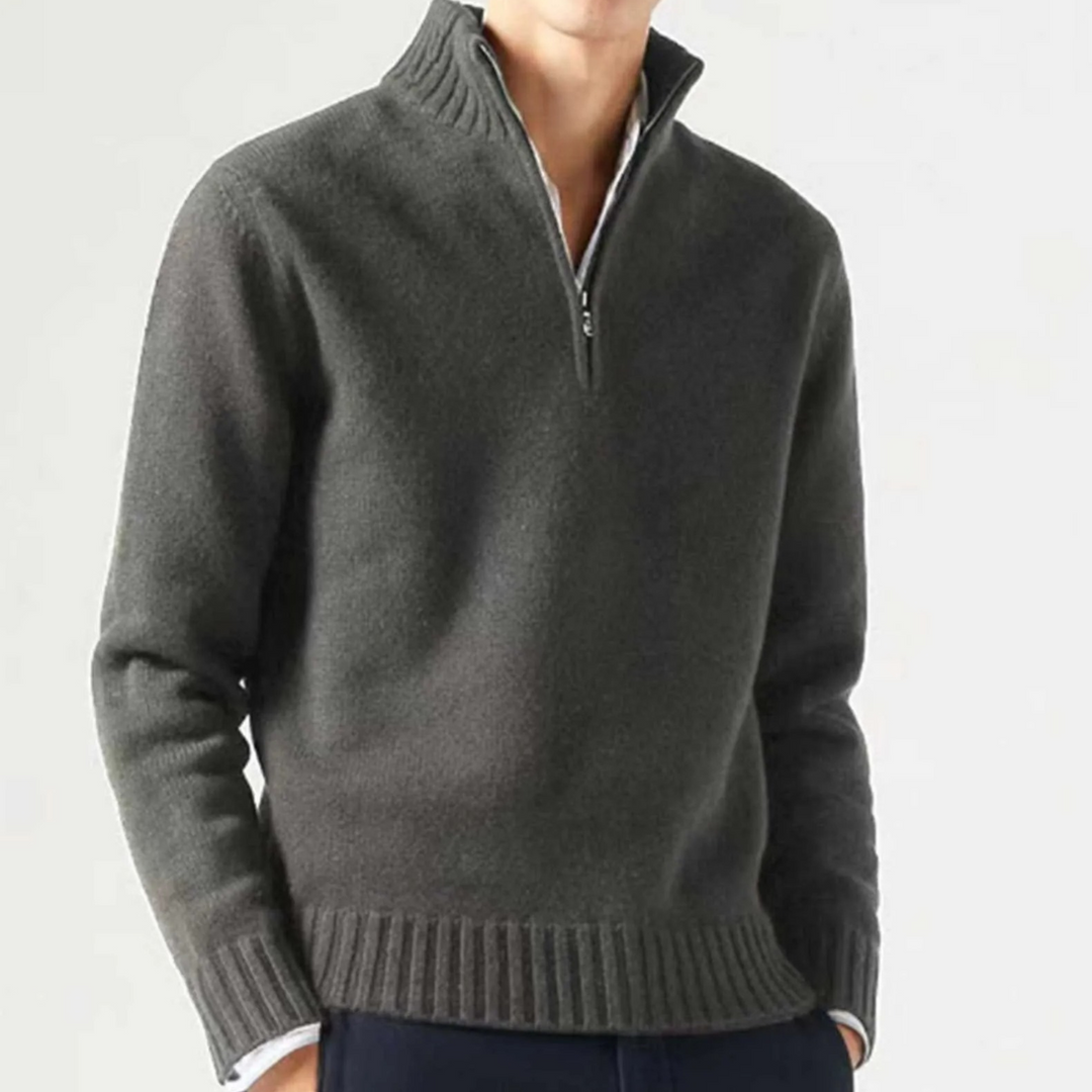 Reismor - Pullover mit Reißverschluss Herren, Glattes Finish, Bequem