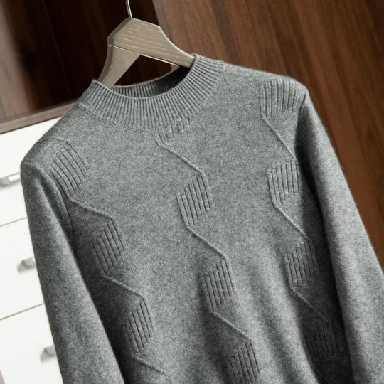 Valmino - Kaschmir-Pullover Herren, Stehkragen, Strukturiertes Design, Feinstrick