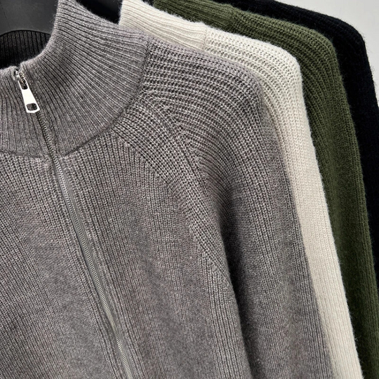 Wärmpro - Strickpullover mit Reißverschluss Herren – Ideal für Freizeit & Alltag