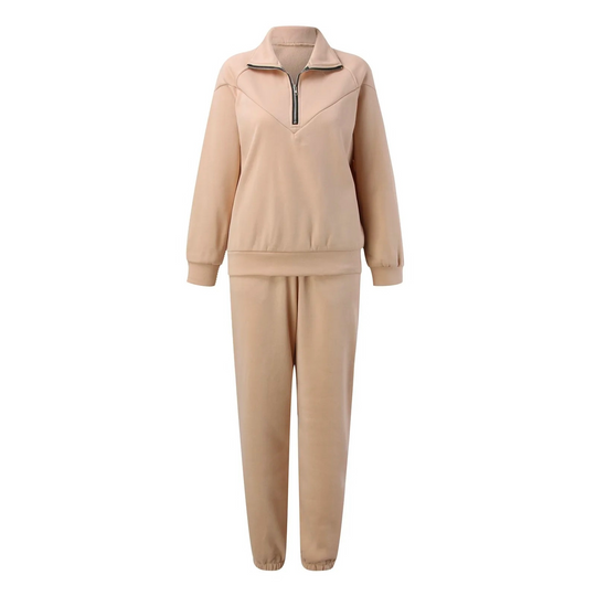 Haussie - Damen Hausanzug – Bequemes Set mit Half-Zip und Jogger