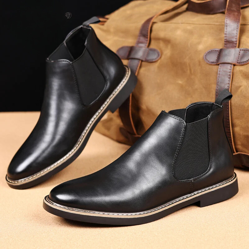 Sturmix - Klassische Herrenschuhe Stiefel im Chelsea-Design aus Leder