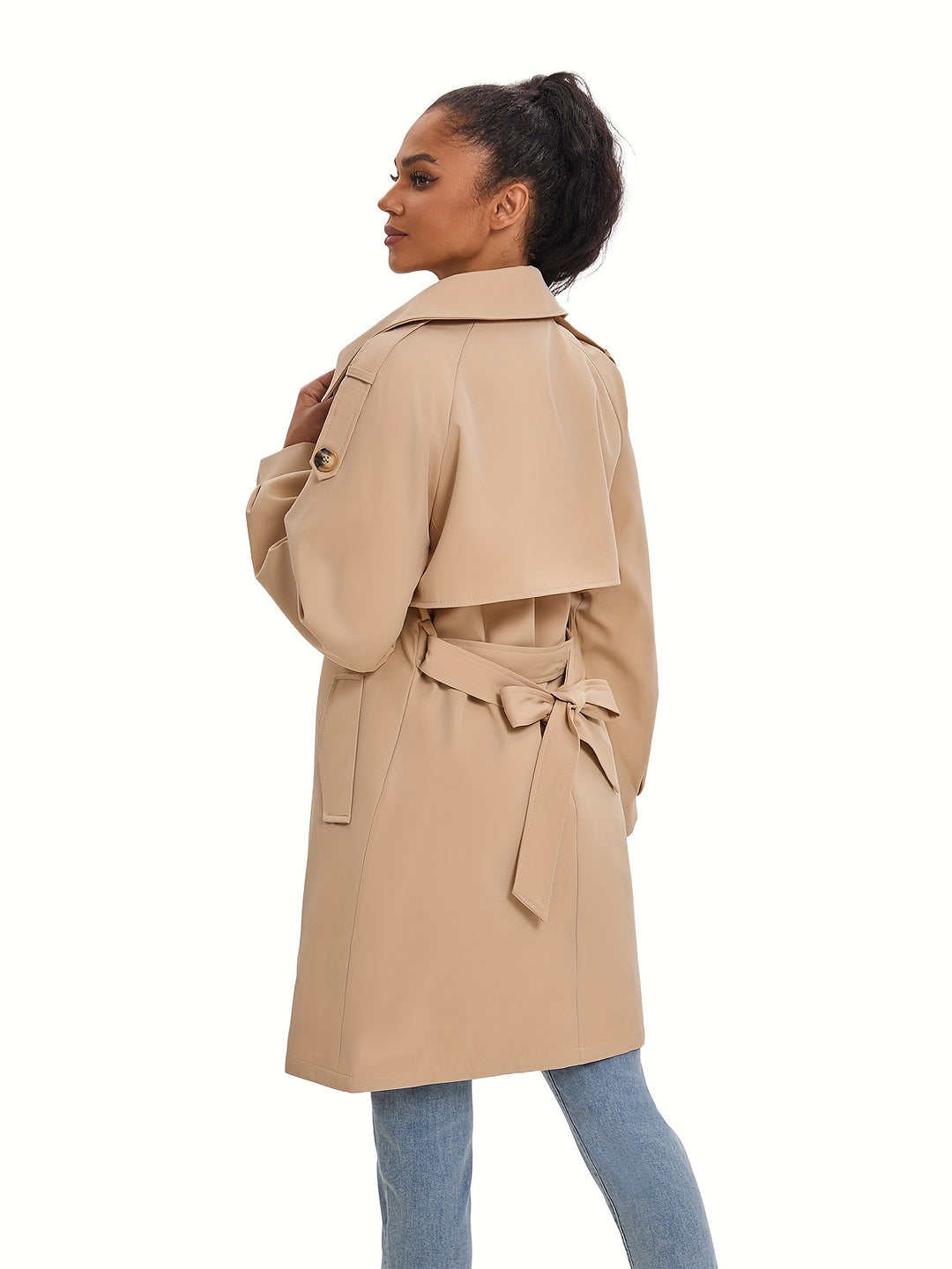 Wärmera - Damen Trenchcoat mit Gürtel und Doppelreiher – Klassische Lange Passform