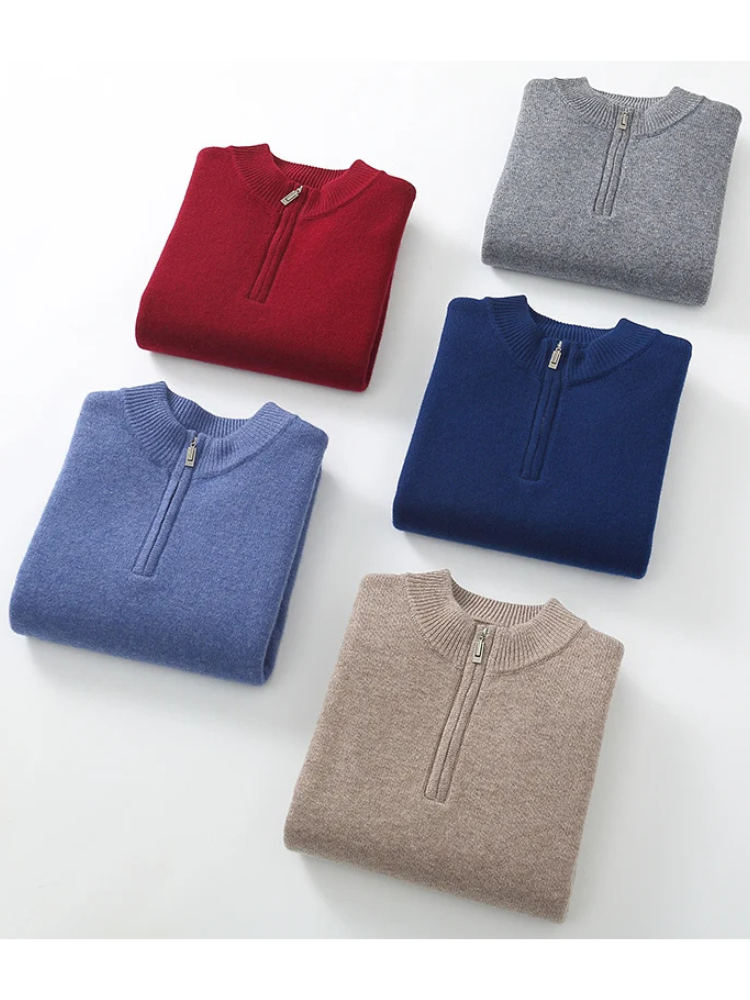 Nobherr - Warmer Pullover mit Reißverschluss Herren – Ideal für Freizeit & Alltag