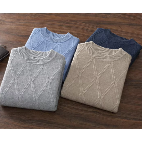 Starkor - Wollpullover Herren – Klassischer Pullover mit dezentem Muster