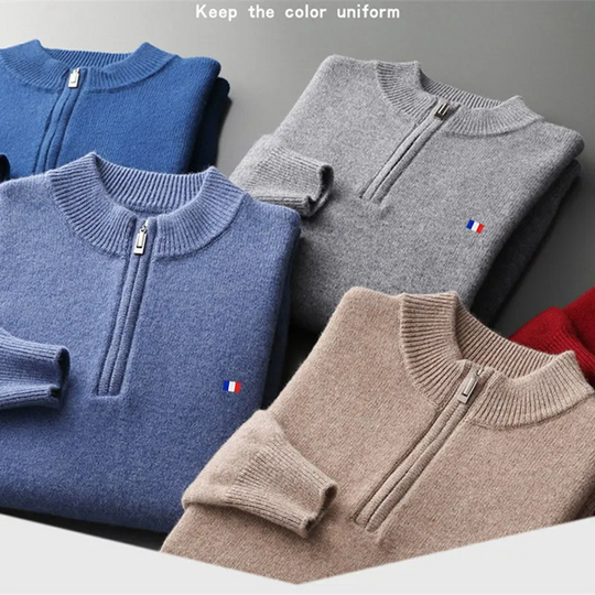 Lässman - Hochwertiger Pullover mit Reißverschluss Herren – Perfekt für Alltag & Freizeit