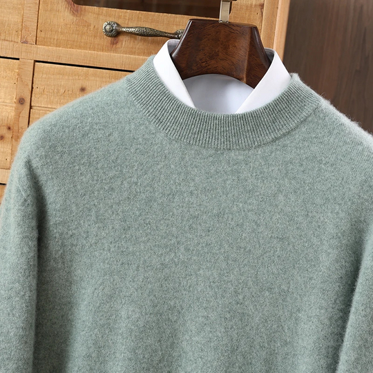 Rauwoll - Wollpullover Herren mit Stehkragen aus weichem Strickmaterial