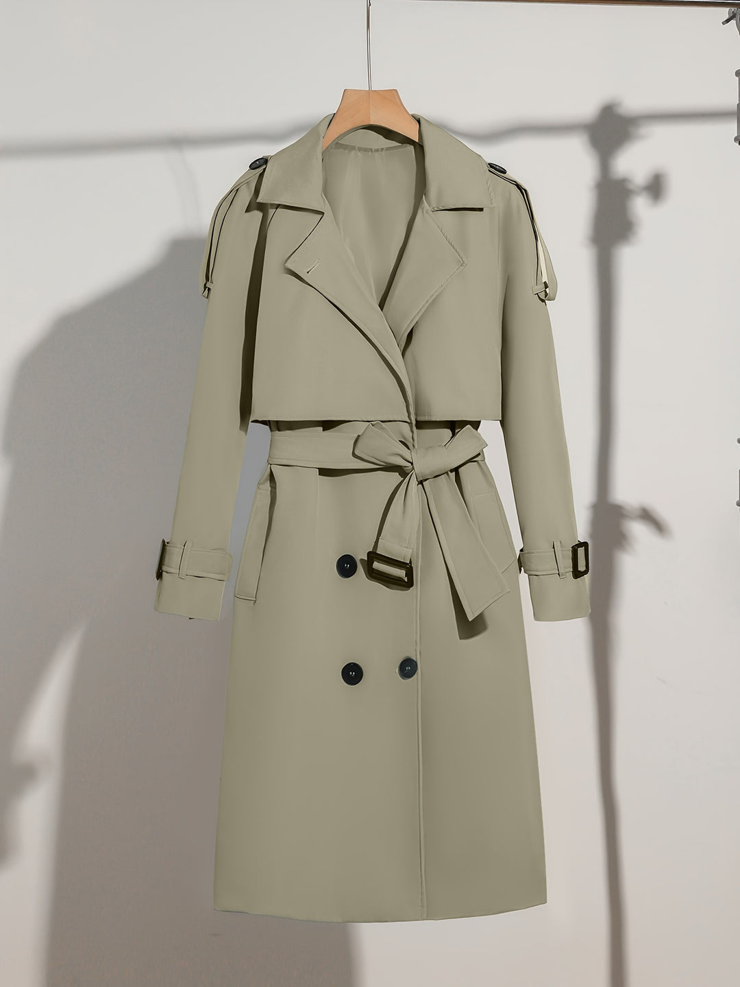 Wärmera Damen Trenchcoat mit Gürtel und Doppelreihigem Verschluss